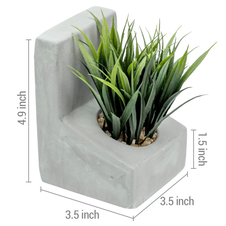 Latitude Run® Decorative Concrete Heavy Bookends with Faux Grass